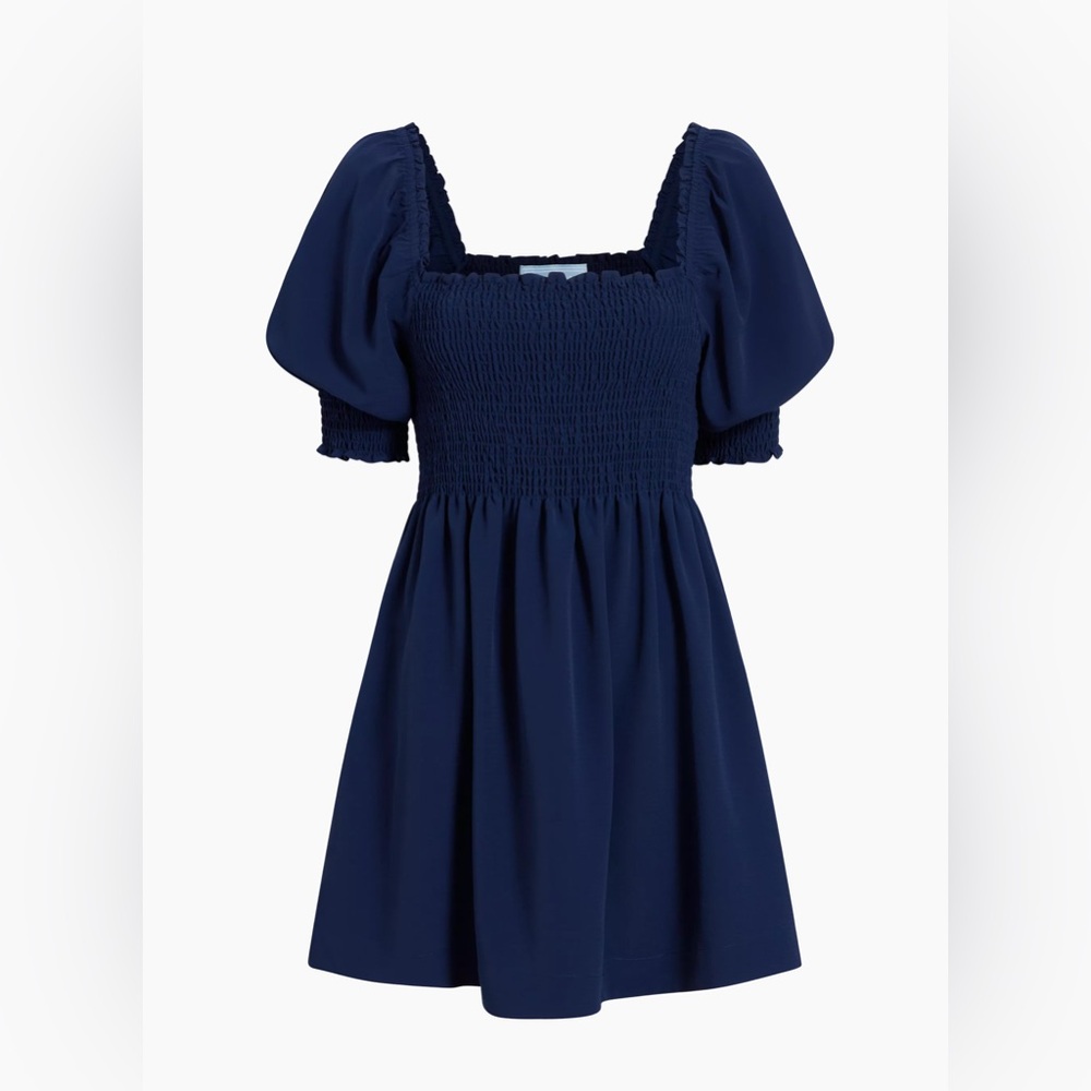 Hill House Athena Blue Puff Sleeve Sundress